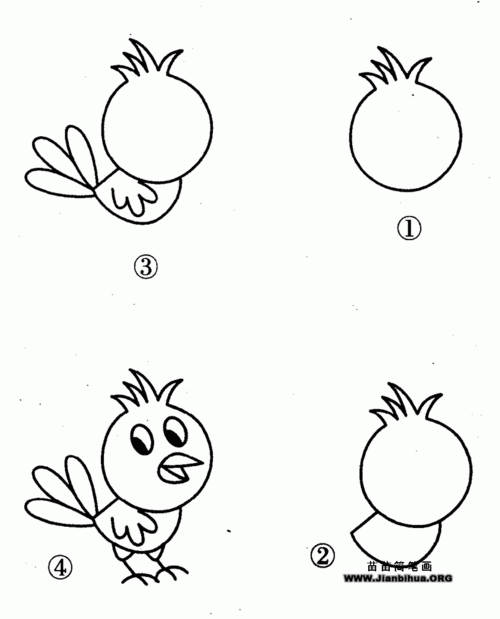 二年级画人物简笔画小鸟（轻松画小鸟简笔画）(3)