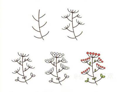 园林植物简笔画图片（花草树简笔画大全大图）(5)