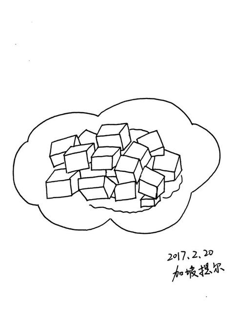 豆腐的简笔画图片大全（豆图片简笔画）(8)