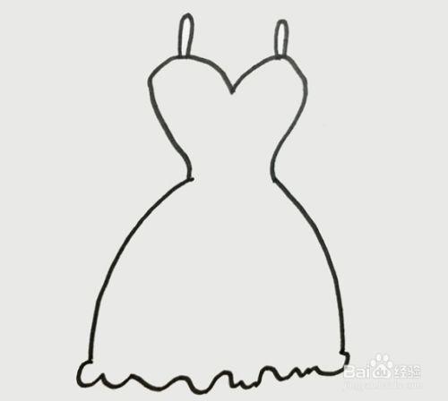 可爱裙子简笔画教程图片（漂亮裙子简笔画大全可爱系）(1)