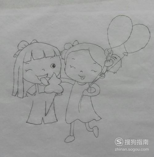 幼儿园画一个好朋友简笔画（画幼儿园主题简笔画优秀作品）(3)