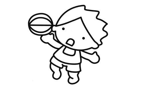 幼儿园手绘篮球简笔画（打篮球幼儿简笔画图片）(6)