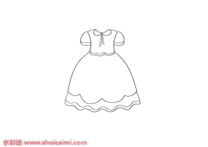 可爱裙子简笔画教程图片（漂亮裙子简笔画大全可爱系）(7)