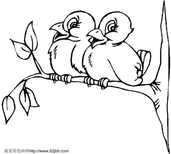 房子上面画两只鸟简笔画（小鸟在窝里睡觉怎么画简笔画）(2)