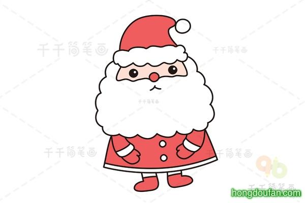 圣诞老人的简笔画可爱（圣诞老人的简笔画大全简单的）(4)