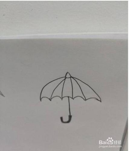 雨天街上的伞简笔画（亭子里的伞简笔画）(2)