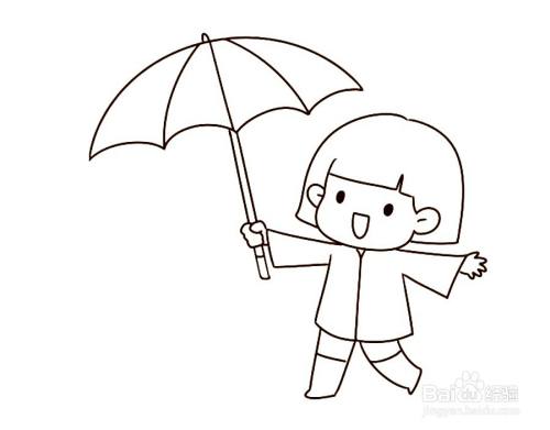 雨天街上的伞简笔画（亭子里的伞简笔画）(3)