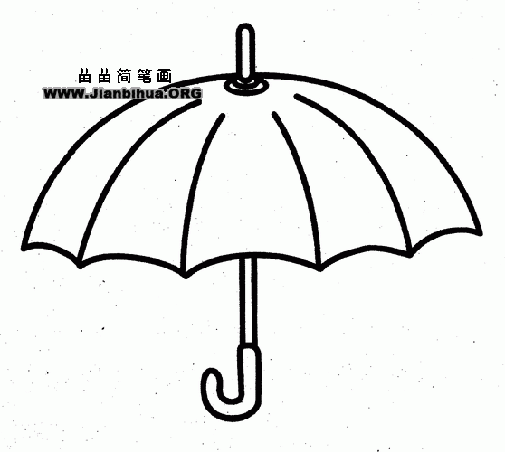 雨天街上的伞简笔画（亭子里的伞简笔画）(4)