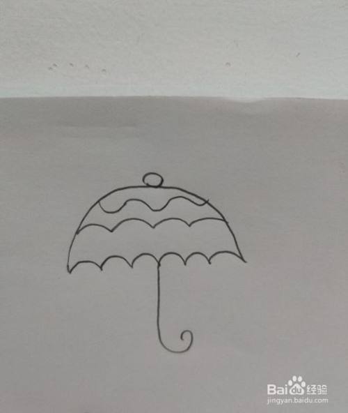 雨天街上的伞简笔画（亭子里的伞简笔画）(7)