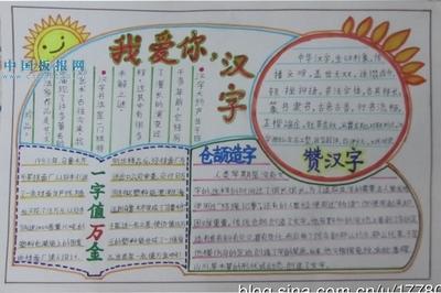 汉语文化节手抄报（古代汉字手抄报五年级）(9)