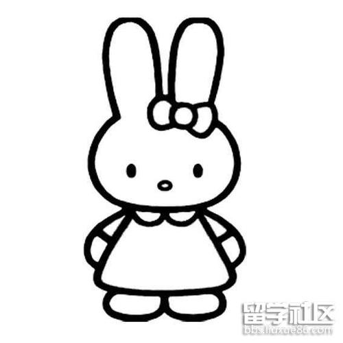 兔子人物图片简笔画（高清简笔画兔子照片）(4)