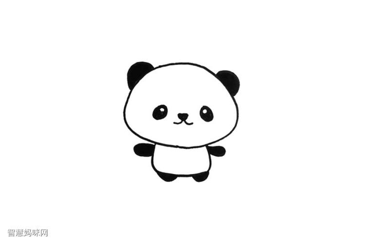 熊猫简笔画步骤图（10秒画熊猫）(7)