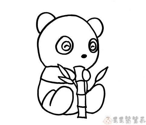 熊猫简笔画步骤图（10秒画熊猫）(9)