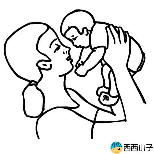 女人抱着孩子的画简笔画（妈妈抱着小女孩怎么画简笔画）(5)