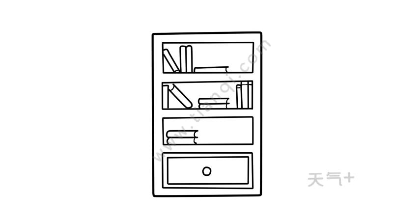 书柜和衣柜简笔画（书柜简笔画平面图）(4)