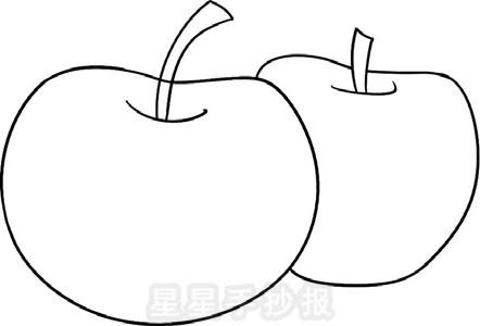 火腿苹果简笔画（可爱苹果简笔画）(9)