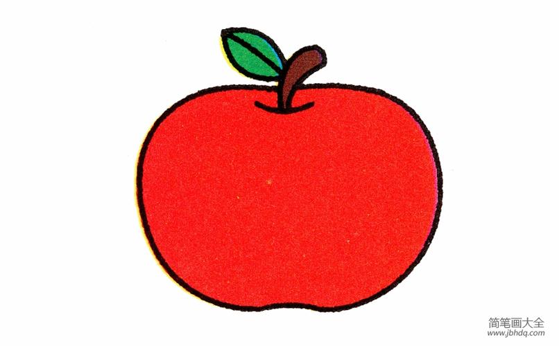 火腿苹果简笔画（可爱苹果简笔画）(10)