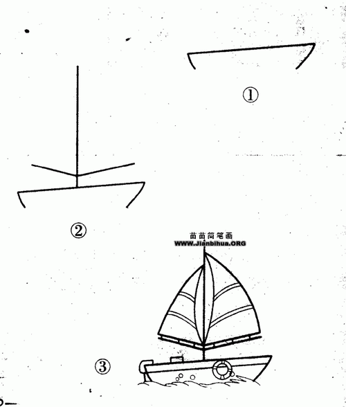 儿童帆船简笔画图片大全（小学生简笔画帆船）(1)