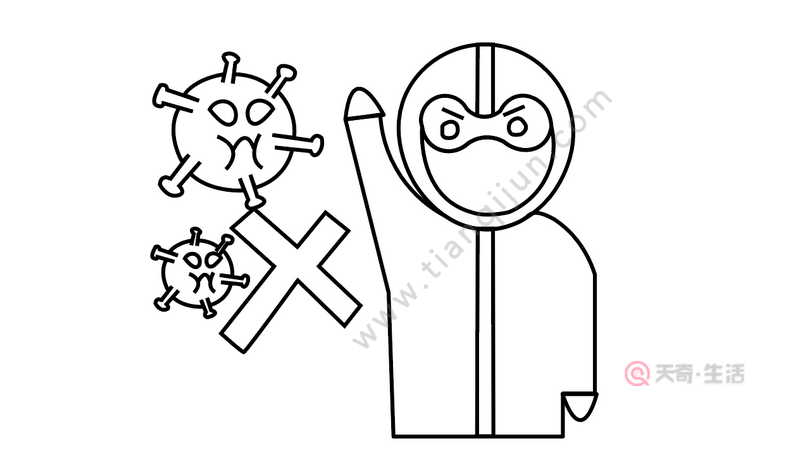 幼儿园病毒传播简笔画（细菌病毒儿童简笔画）(1)