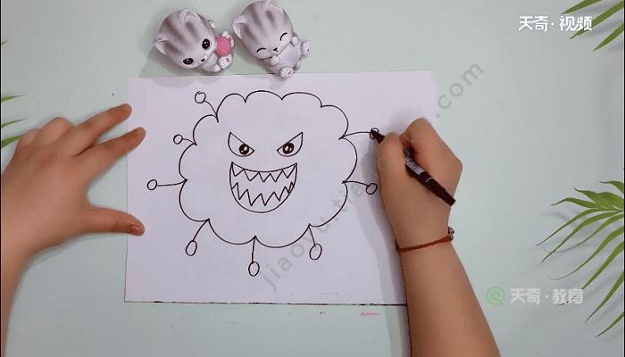 幼儿园病毒传播简笔画（细菌病毒儿童简笔画）(8)