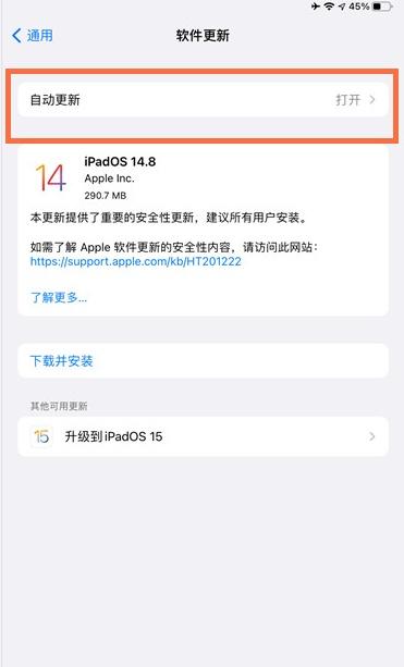 ipad自动更新系统在哪里关闭(2)