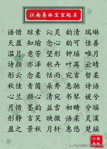 古代女生好听的名字（200个古风诗意女孩名字）(7)