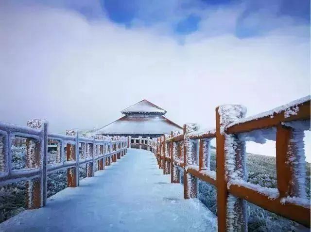 贵州梵净山的冬天雪景（初雪来临梵净山下雪了）(17)