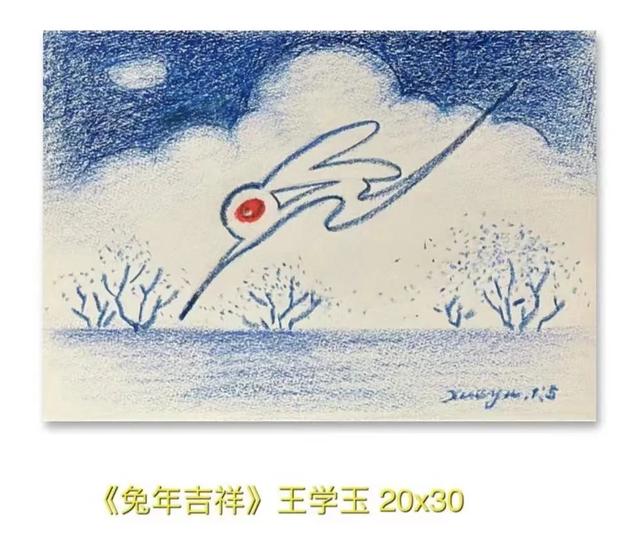 麋鹿天空油画作品（北方油画院新年画兔作品在线欣赏）(80)