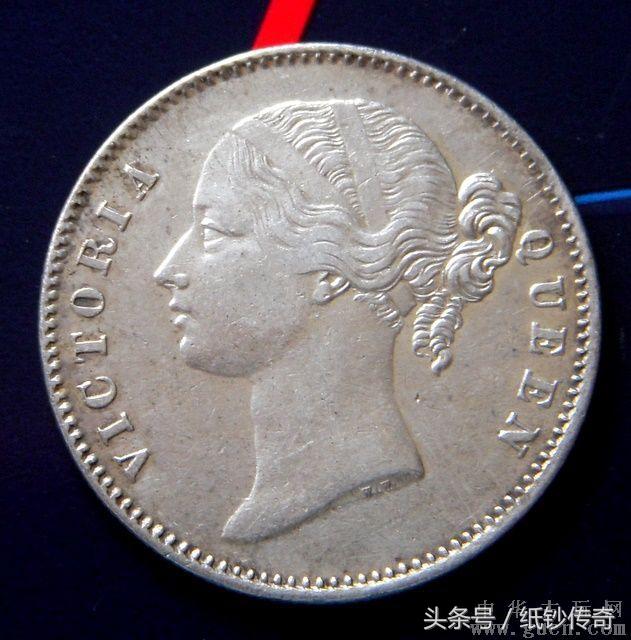 英国早期英女王维多利亚头像银币（英国维多利亚女王印度卢比银币）(3)