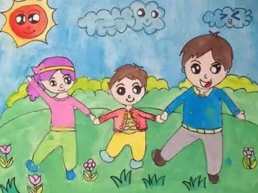 家庭图画儿童绘画简单（儿童美术绘画作品）(8)