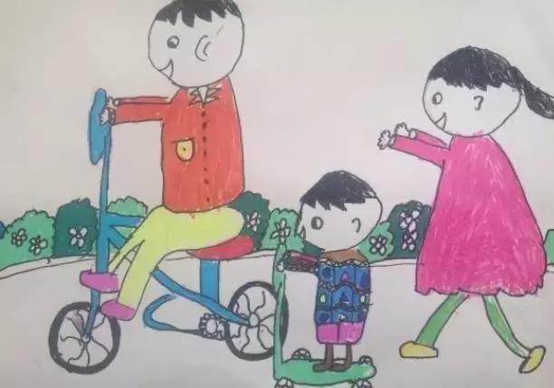家庭图画儿童绘画简单（儿童美术绘画作品）(18)