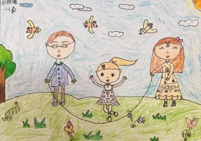 家庭图画儿童绘画简单（儿童美术绘画作品）(13)