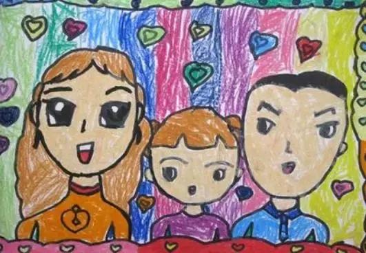 家庭图画儿童绘画简单（儿童美术绘画作品）(15)