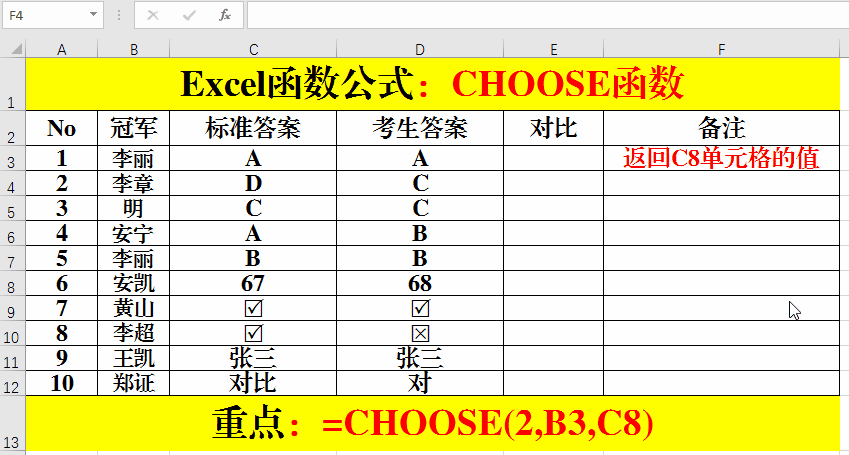 excel函数使用大全（Excel函数公式CHOOSE函数应用范例）(1)