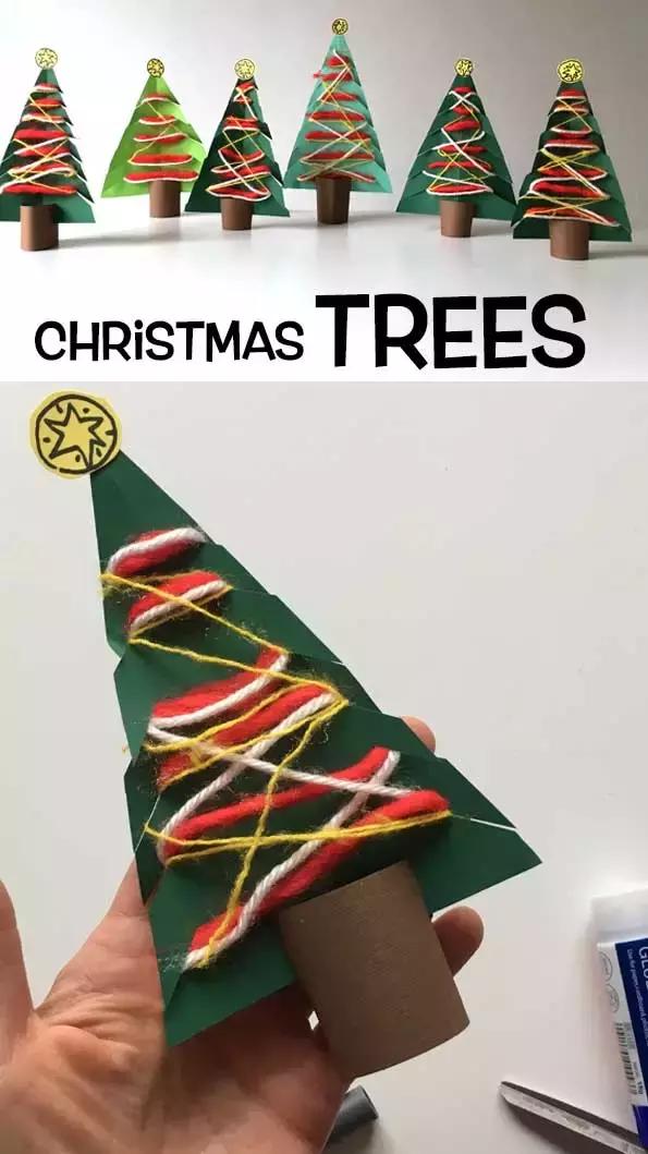 幼儿手工圣诞树作品简单又好看（幼儿园圣诞树手工集合）(6)