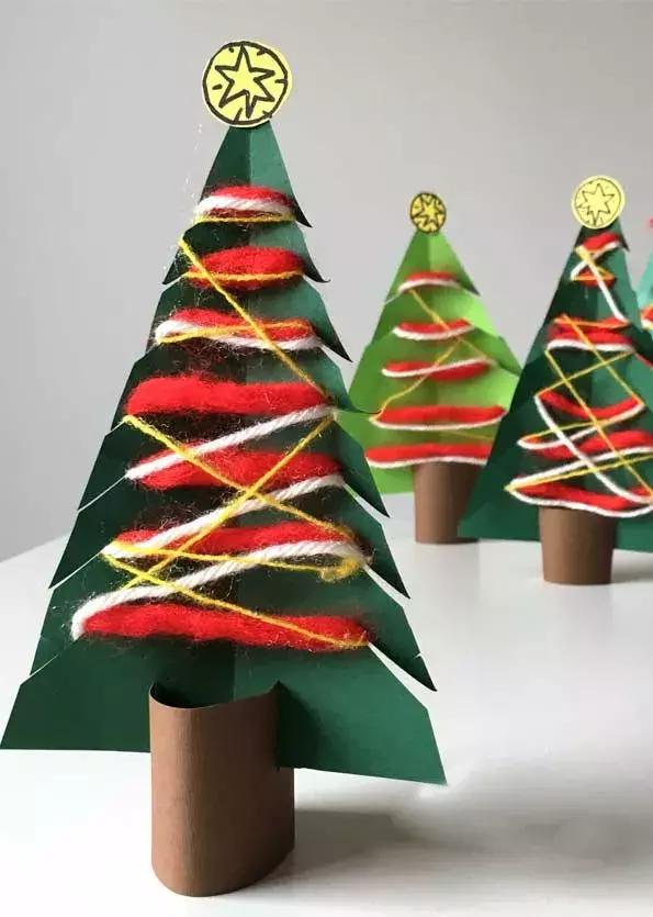 幼儿手工圣诞树作品简单又好看（幼儿园圣诞树手工集合）(9)