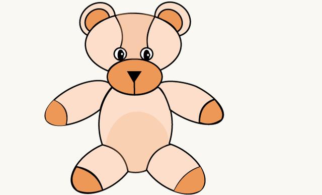粉色泰迪熊简笔画简单又漂亮（孩子们的卡通泰迪熊玩具）(2)