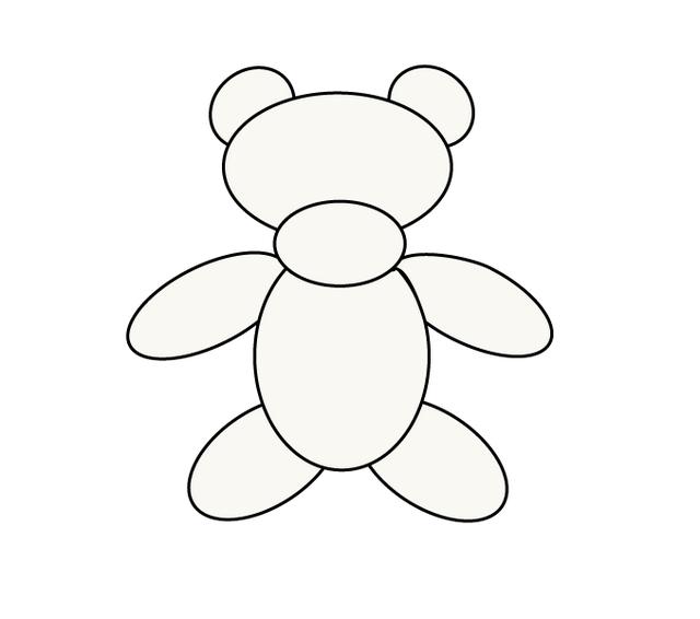 粉色泰迪熊简笔画简单又漂亮（孩子们的卡通泰迪熊玩具）(7)