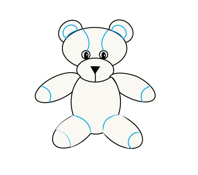 粉色泰迪熊简笔画简单又漂亮（孩子们的卡通泰迪熊玩具）(9)