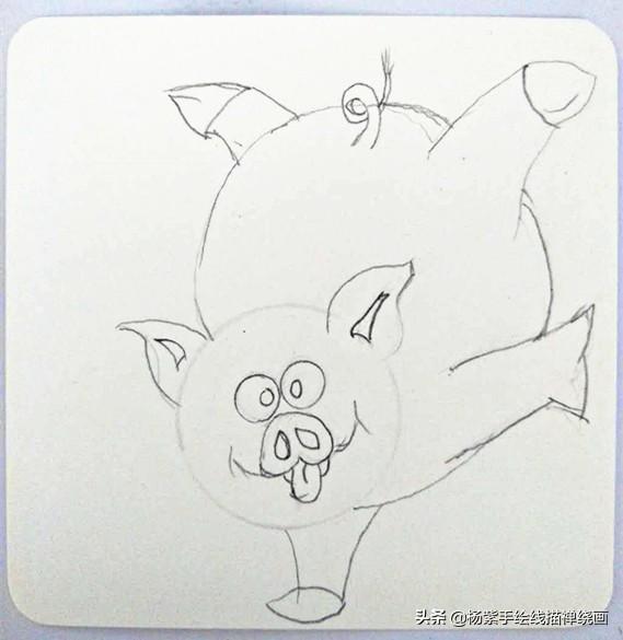 全部小猪拜年的简笔画要怎么画（禅绕画----可爱小猪贺猪年）