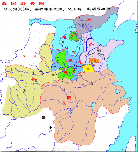春秋战国各年代地图（8张地图展示春秋战国混乱的500多年的演变过程）(6)
