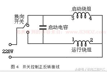 单相电机三线电容接线图解（单相电机多种电容接线图）(4)