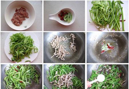 肉丝烧菠菜的做法（美味的菠菜炒肉丝做法）(2)