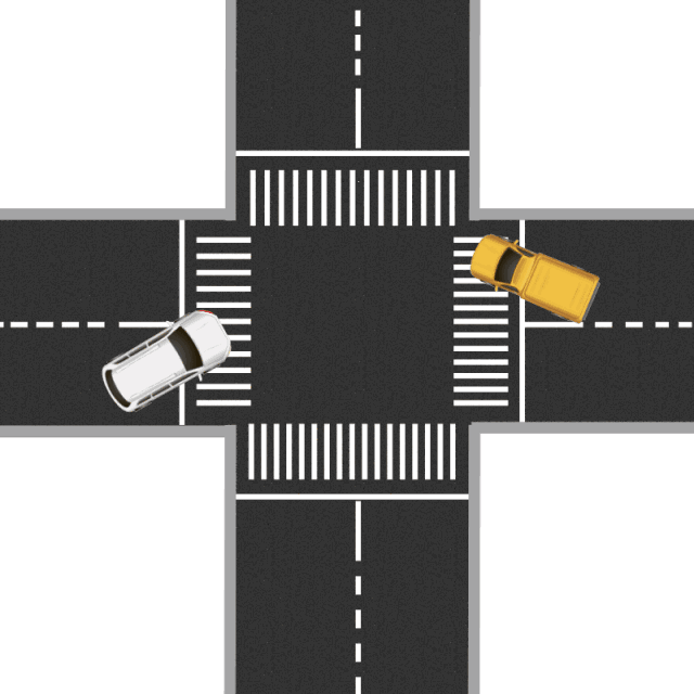 交通直行左转右转通行规则（右转让左转）
