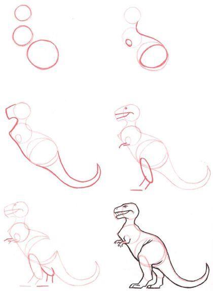 恐龙简笔画教程简单的（恐龙详细的简笔画教程）(3)