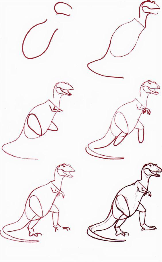恐龙简笔画教程简单的（恐龙详细的简笔画教程）(8)