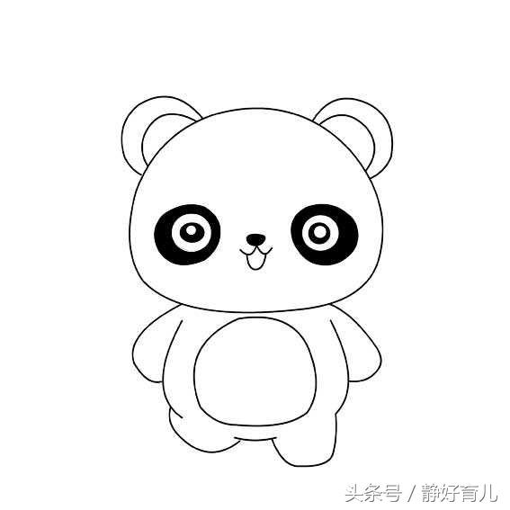 熊猫的创意简笔画（8款熊猫主题简笔画）(2)
