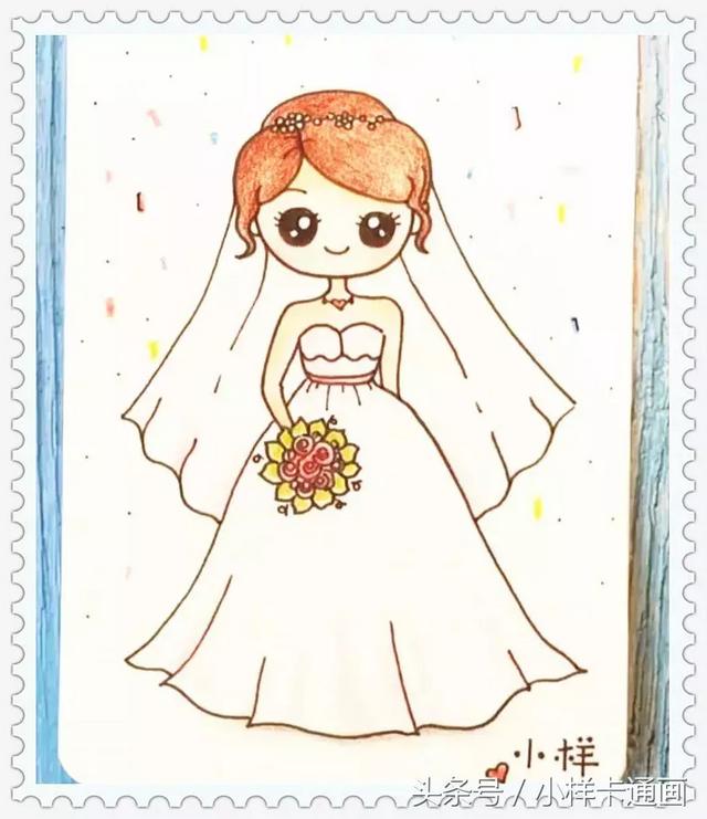画这世界上最好看的公主 带你画一个穿婚纱的小公主(5)