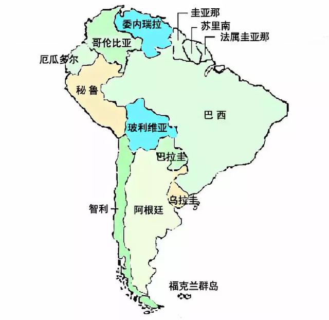 智利的地图形状（智利南北长4000公里）