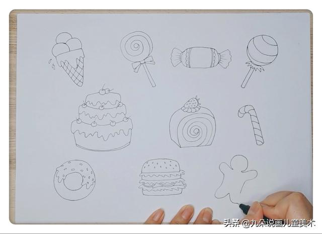 甜品卡通简笔画（卡通简笔画美味的甜品）(3)